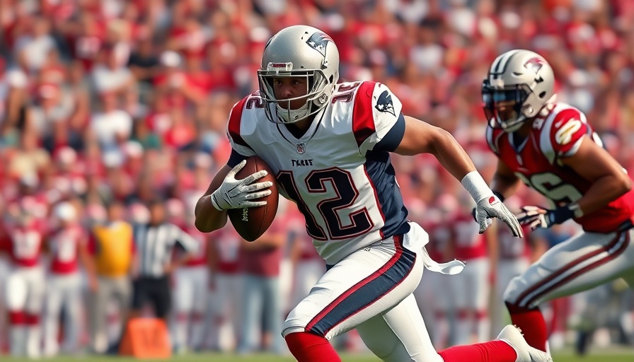 Patriots player in action during game, highlighting season outlook.