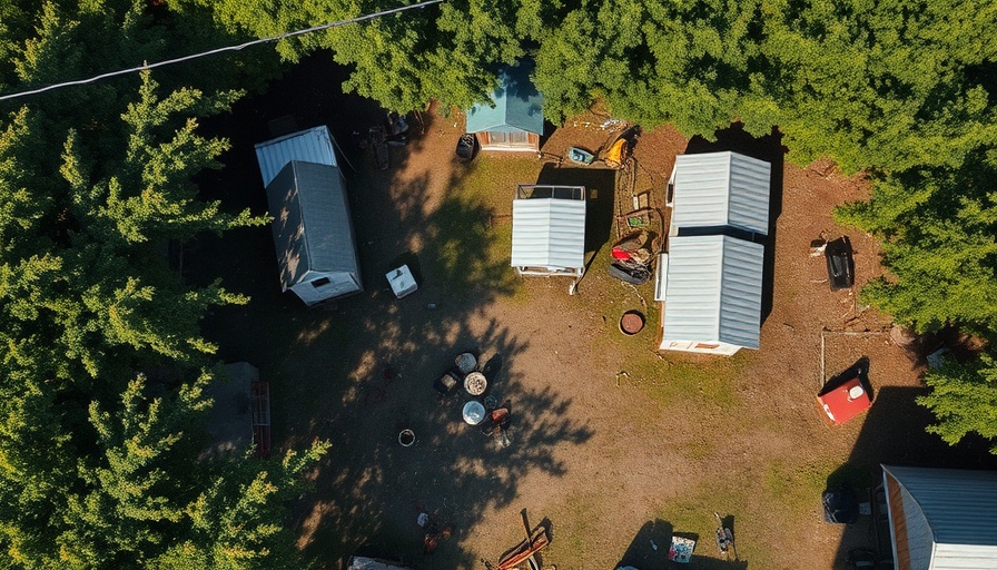 Aerial view of rural backyard sheds and bird enclosures, Plympton bird removal MSPCA.
