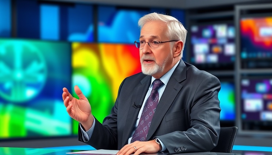Jon Stewart delivering Daily Show commentary at news desk.