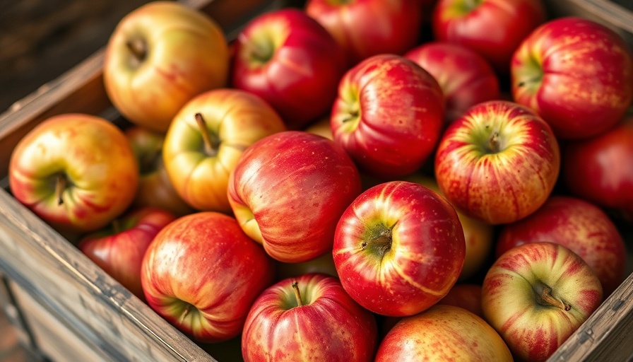 Fresh apples in a wooden crate for apple picking in Massachusetts.