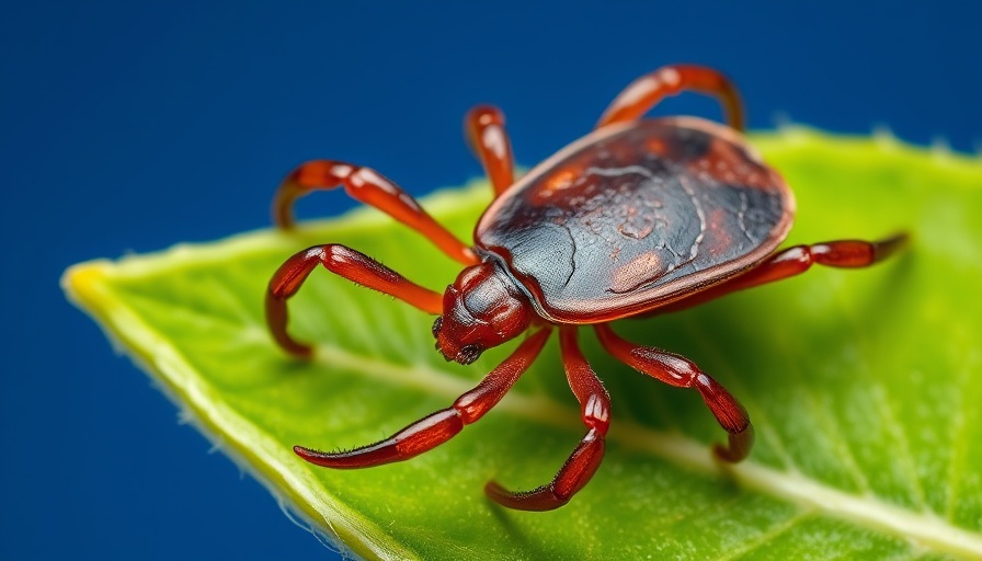 Close-up of a tick on a leaf, highlighting gene editing in wild animals.