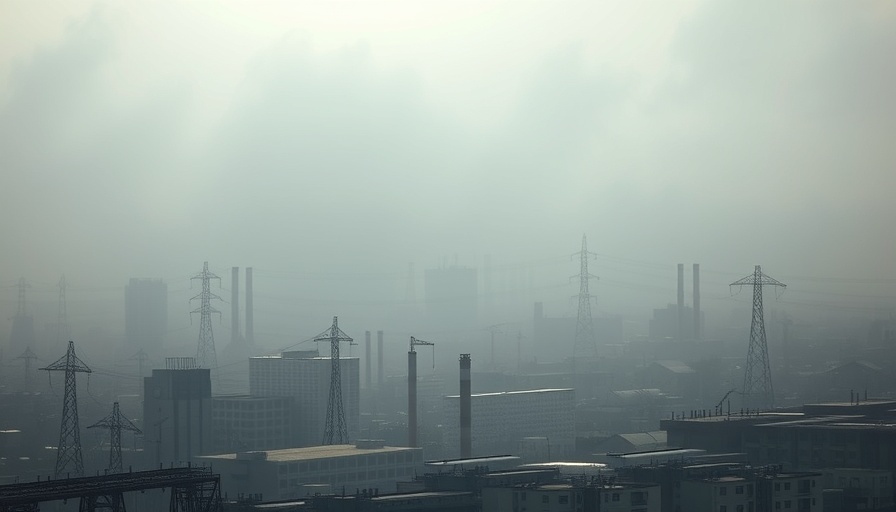 City in haze indicating sources of deadly soot pollution.