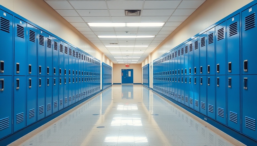 School hallway with blue lockers representing new graduation standards in Massachusetts.
