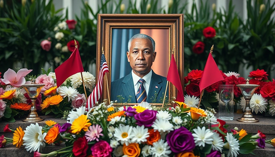 Memorial with flowers and flags for Charlie Kirk
