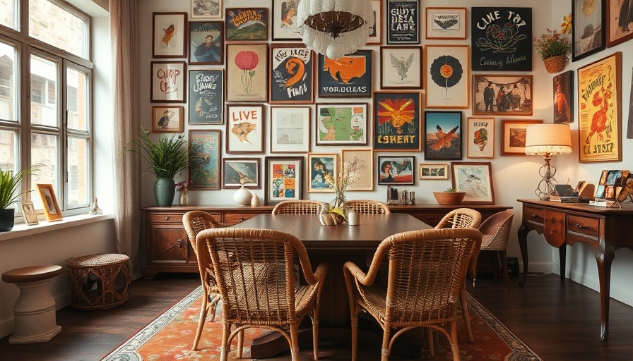 Boston Vintage Home Design eclectic dining room with art gallery.
