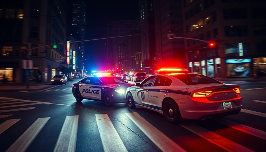 Boston police cruiser collision captured at a night intersection