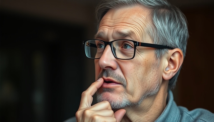 Future of Work and AI: Thoughtful man discussing innovations.