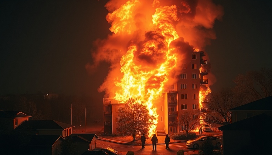 Apartment fire at night with responding firefighters, Webster man indicted for arson.