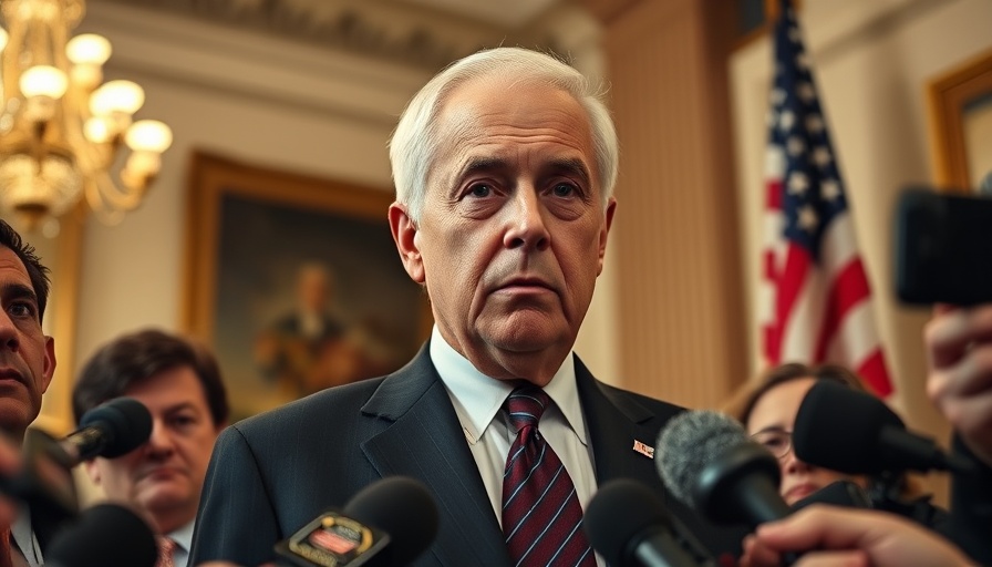 Government official discussing shutdown implications with reporters.