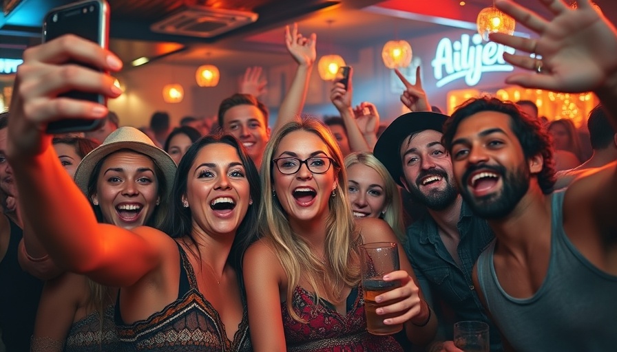 Charlie Day Rhode Island party scene with excited crowd selfie.