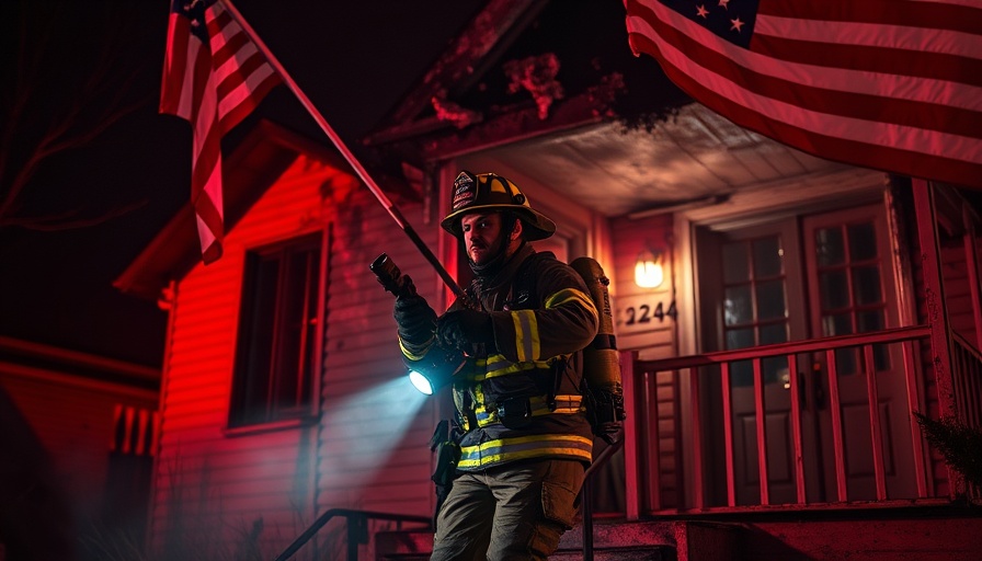 Firefighter exits burnt building in Massachusetts, emergency scene