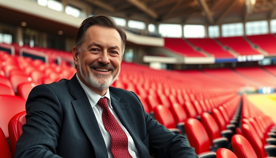 Smiling man in stadium seats, related to Red Sox management.