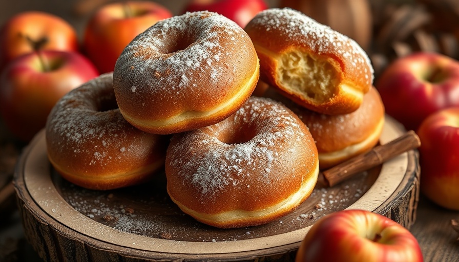 Fresh apple cider donuts and apples for Boston fall food activities.
