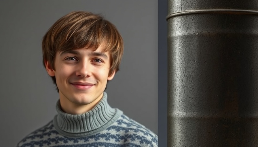 Young man with medium-length hair and metallic object with engravings related to Henry Bedard unsolved murder case.