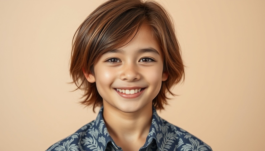Smiling teen portrait with text overlay, 1970s.
