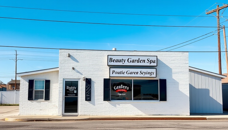 White building 'Beauty Garden Spa' in Methuen related to human trafficking crackdown.