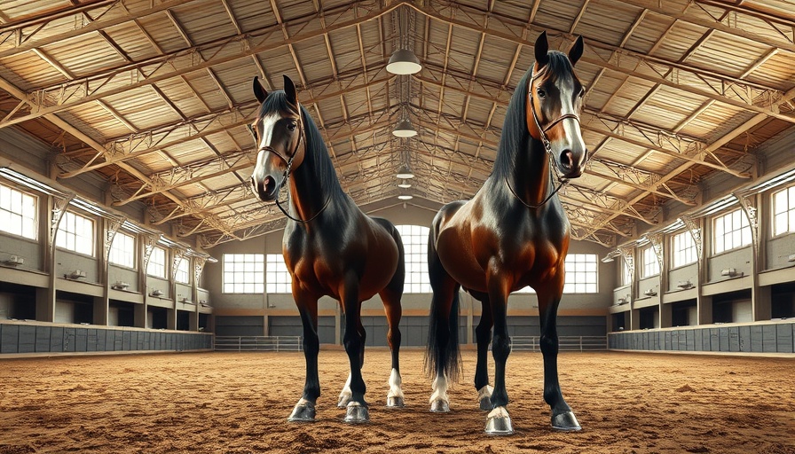 Topsfield Fair Budweiser Clydesdales in an indoor arena.