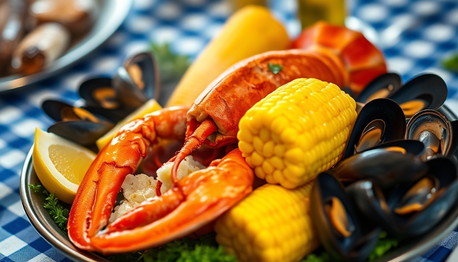 Seafood platter with lobster in New England, Save money during New England travel in October.