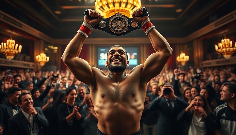 Dwayne Johnson MMA Biopic: Fighter holding championship belt in celebration.