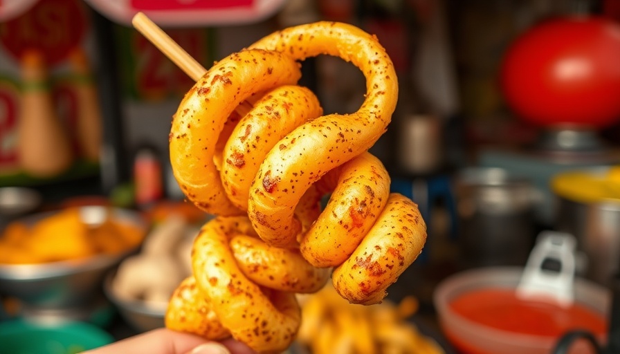 Topsfield Fair food: Twisted fried potato skewer with seasoning.