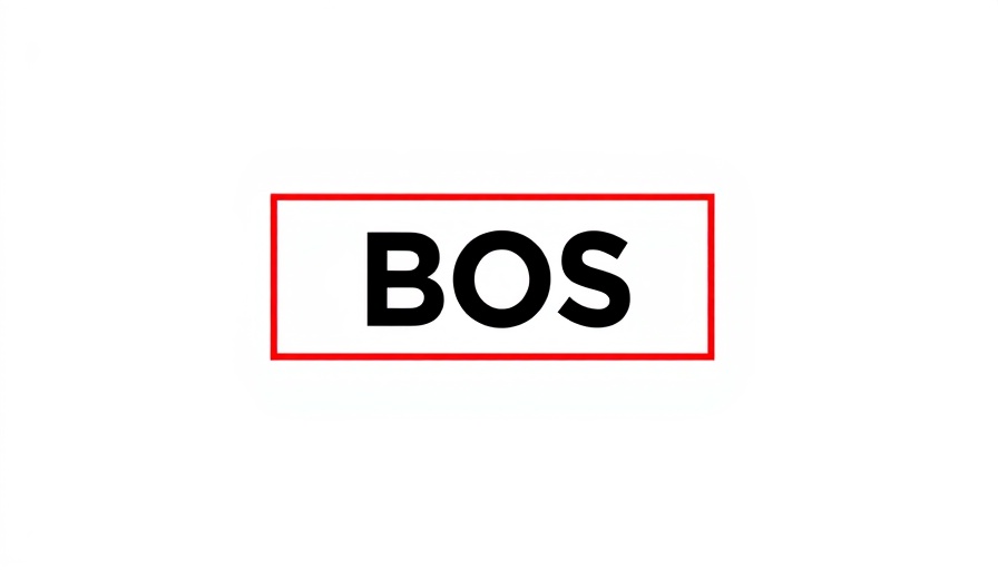 Graphic with 'BOS' text in red and black.
