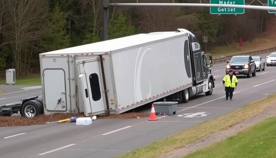 Tractor-trailer rollover, fuel leak causes traffic delays at Mass. Pike and I-95 intersection
