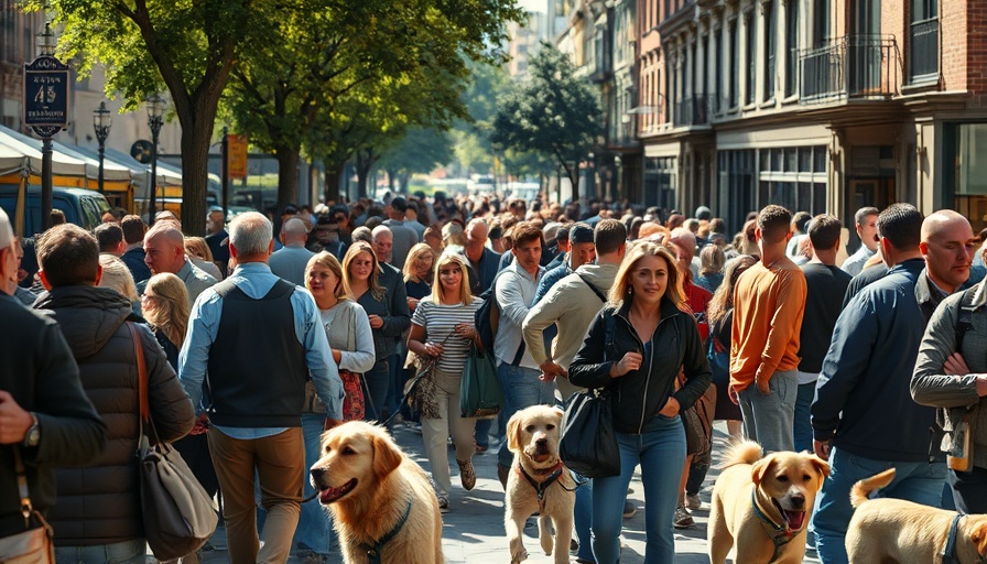 Outdoor event in Boston with people and dogs on a warm October day.