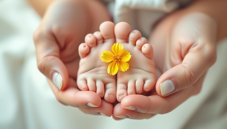 Circle of Security-Parenting Effectiveness shown through hands holding baby feet.
