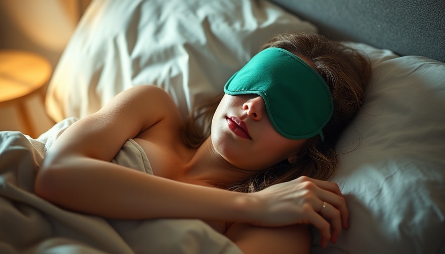 Young woman resting with eye mask, healthy sleep essentials Myrtle Beach.
