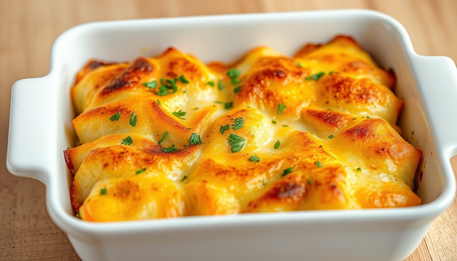 Healthy Easter Recipes: Cheesy scalloped potatoes in baking dish.