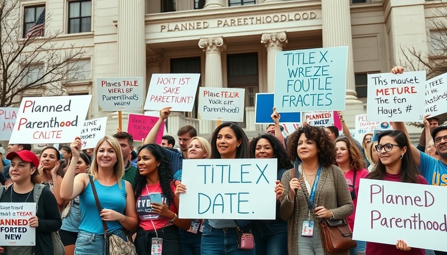 Protesters rally for Planned Parenthood impact Title X funding.