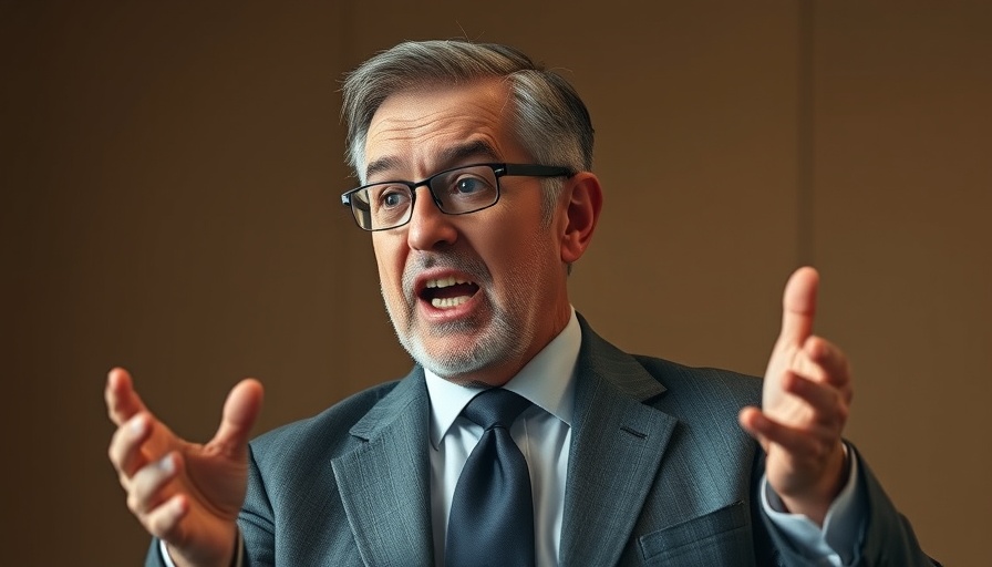 Middle-aged man gestures in discussion, conveying FDA anti-vaccine tone.