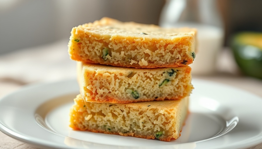 Gluten-free vanilla zucchini cake bars on a white plate.