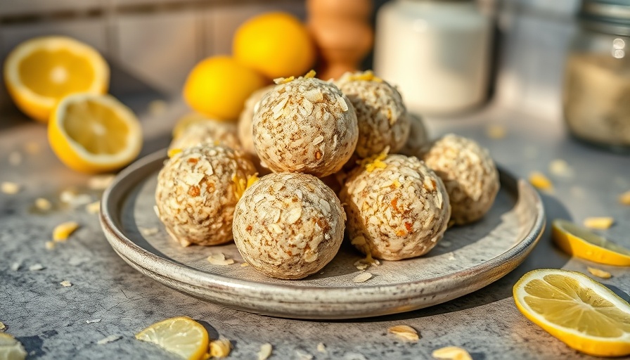 Delicious lemon poppy seed energy bites with toasted coconut
