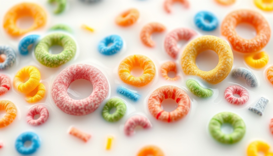 Vibrant cereal rings in milk for artificial food dye discussion