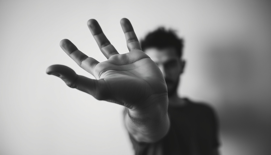 Monochrome image of a hand, concept for Borderline Personality Disorder narratives.