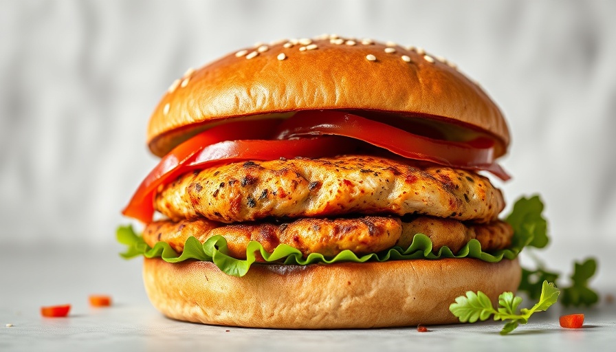 Moroccan-spiced turkey burger with fresh toppings on a wheat bun.