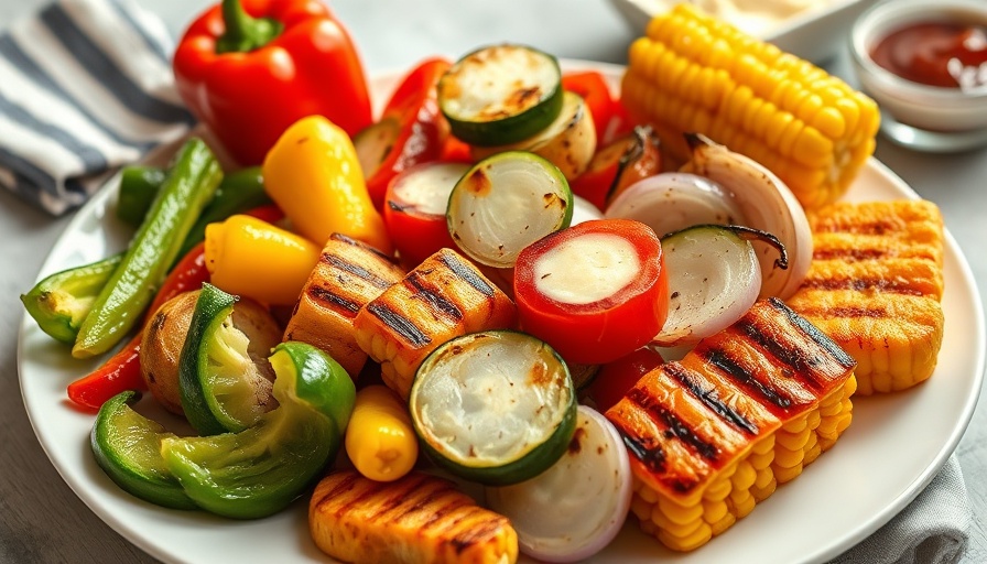 Grilled vegetables in Myrtle Beach elegantly plated