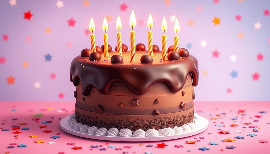 Whimsical cake with candles for a festive party vibe.