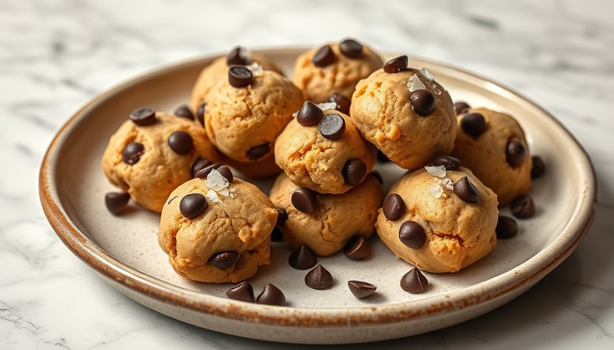 Peanut Butter Protein Cookie Dough Bites on ceramic plate
