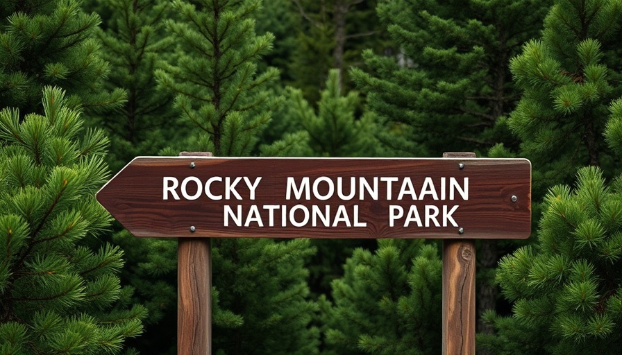 Directional sign pointing to Rocky Mountain National Park.
