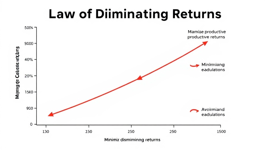 Graph showing the Law of Diminishing Returns with labeled sections.