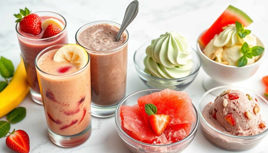 Colorful healthy Ninja Creami dessert recipes including smoothies and ice cream.
