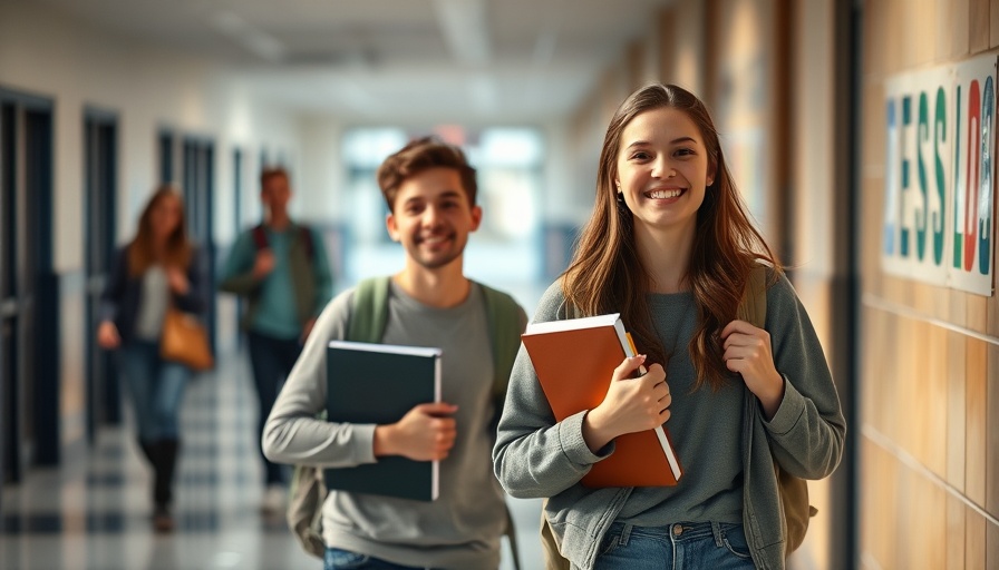 Happy student with backpack in school hallway, Back to School Health Checklist.