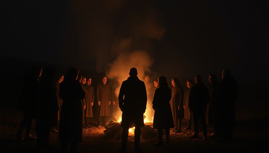 Group around a fire symbolizing high inflammation and immune stress.