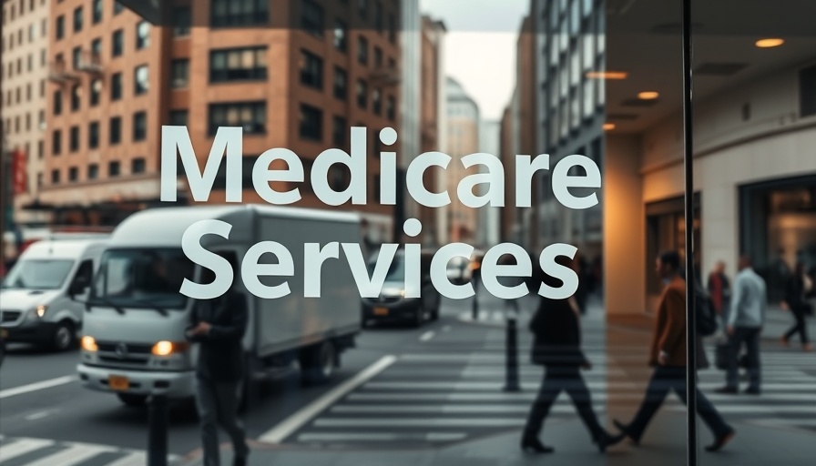 Medicare office consultation scene reflecting urban setting.