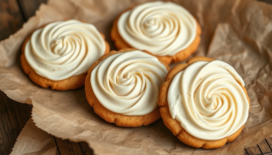 Frosted vegan chai sugar cookies on parchment.