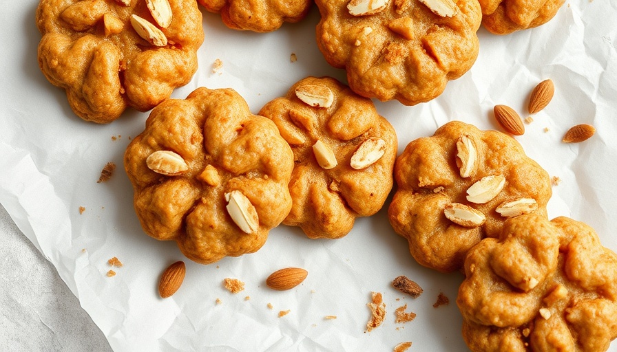 Honey cinnamon almond butter energy bites on parchment paper.