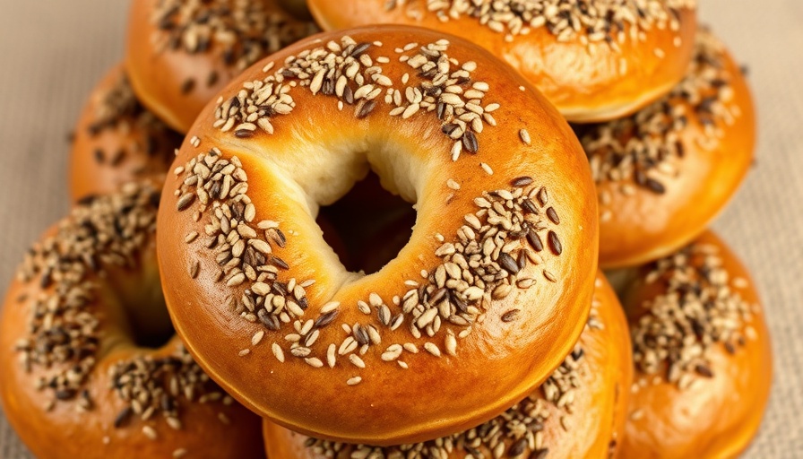 Cottage Cheese Protein Bagels with seed topping, Myrtle Beach