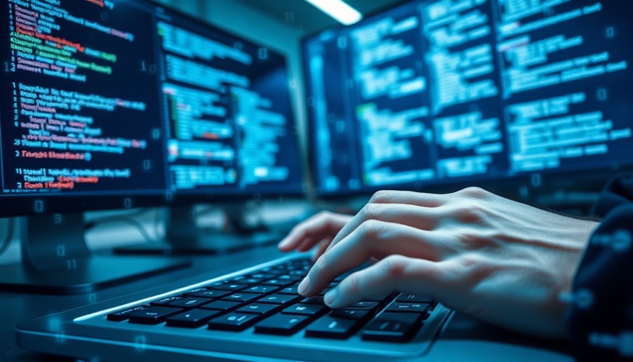 Futuristic web development coding scene.
